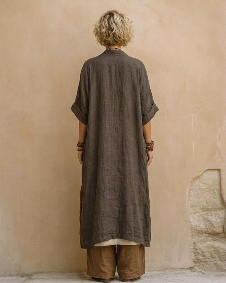 Sophie | Dunkelgrau &amp; Braun Tribal-Print Drei-Teile-Set